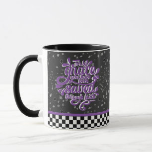 Durch Gnade geretteter lila-glitzernder Kaffeebech Tasse