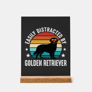 Durch Golden Retriever Retro-Sonnenuntergang leich Acrylschild
