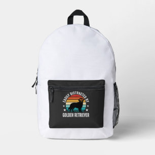 Durch Golden Retriever Retro-Sonnenuntergang leich Bedruckter Rucksack