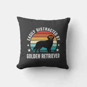 Durch Golden Retriever Retro-Sonnenuntergang leich Kissen