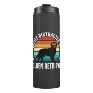 Durch Golden Retriever Retro-Sonnenuntergang leich Thermosbecher