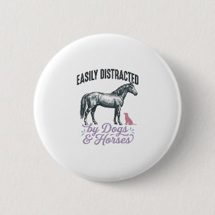 Durch Hunde und Pferde leicht abgelenktes Shirt-De Button