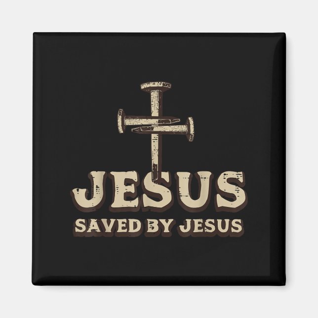Durch Jesu Kreuz gerettet Christlich religiöser Go Magnet (Vorne)