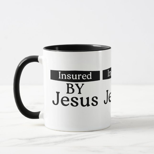 Durch Jesus Versichert Christlicher Glaube Über An Tasse (Links)