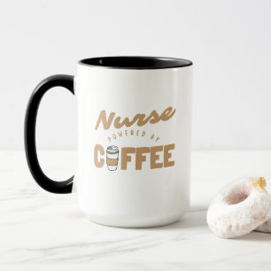 Durch Kaffee angetriebene Krankenschwester lustig Tasse