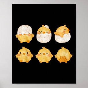 Durch Küken, die aus Eiern schlüpfen Süße kleine H Poster