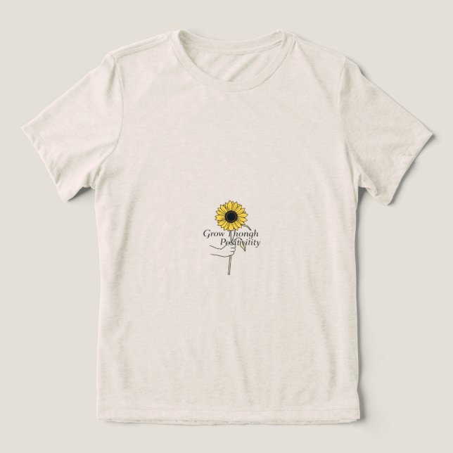 "Durch Positivität wachsen - in jeder Frau Geblüht Tri-Blend Shirt (Design Vorderseite)