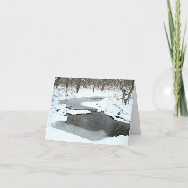 DURCH SCHNEEBEDECKTE HOLZnotecard Karte (Vorderseite)