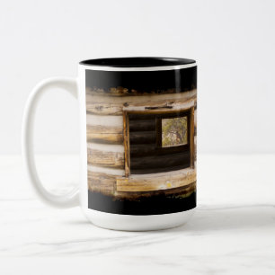 Durch und durch Kabinenfenster auf Schwarz Zweifarbige Tasse