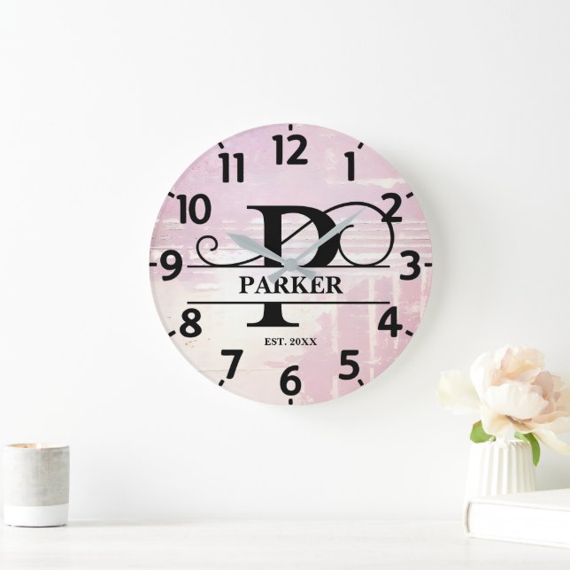 Durchblutungsstörung P Monogramm Große Wanduhr (Zuhause)