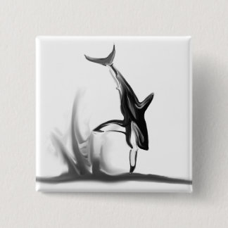 Durchbrechen des großen weißen Haifischs, der ein Button