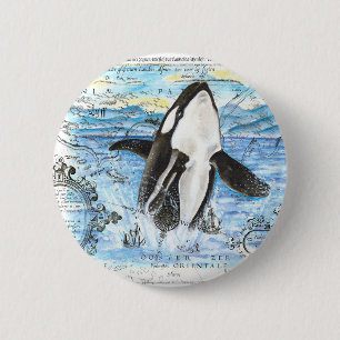 Durchbrechung der antiken Orca-Karte Button