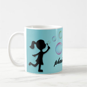 Durchbrennenblasen - Aqua-blaue personalisierte Tasse