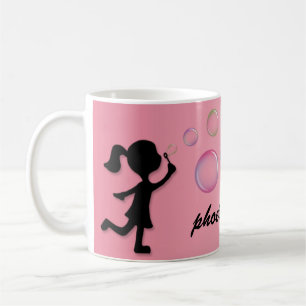 Durchbrennenblasen - rosa personalisierte Tasse