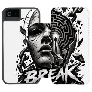 Durchbrich das Muster Kantige monochrome Grafik-Ge Incipio Watson™ iPhone 5 Geldbörsen Hülle