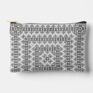 Durchbrochene Quadrate Art Deco Retro Schwarz Weiß Zubehörtasche