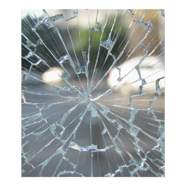 durchbrochenes Fenster Fotodruck (Vorne)