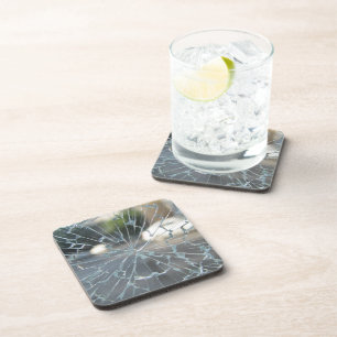 durchbrochenes Fenster Getränkeuntersetzer