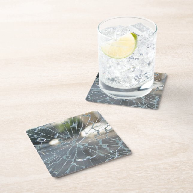 durchbrochenes Fenster Rechteckiger Pappuntersetzer (Vor Ort)