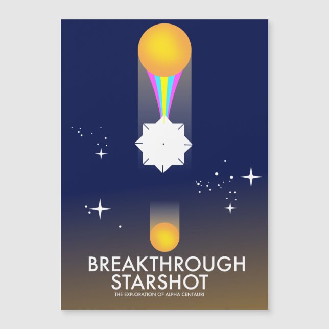 Durchbruch bei Starshot Retro Space Art Magnetkarte (Vorderseite)