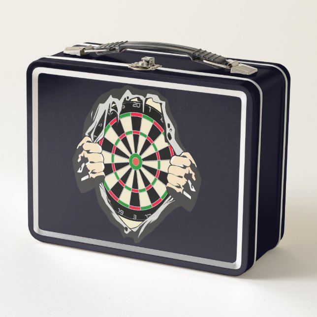 Durchbruch zum Bullseye - Ultimate Dartboard Metall Brotdose (Vorderseite)