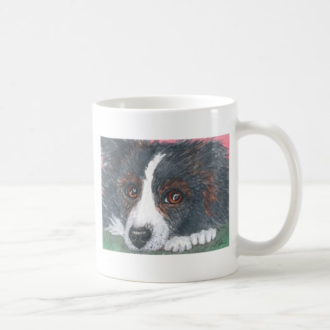 Durchdachter Border-Collie-Hund Tasse (Rechts)