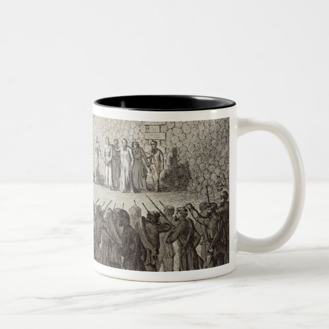Durchführung der Geiseln während der Kommune, 1871 Zweifarbige Tasse (Rechts)