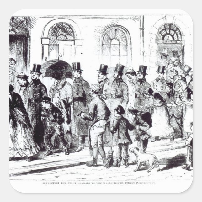 Durchführung der Nachtkosten Quadratischer Aufkleber (Vorderseite)