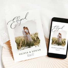 Durchgebrannte Moderne Schrift Hochzeitsankündigun Einladung