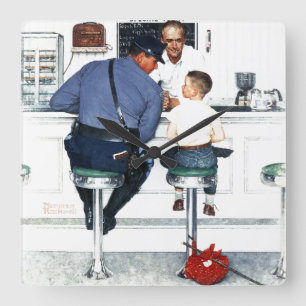 Durchgehen Quadratische Wanduhr