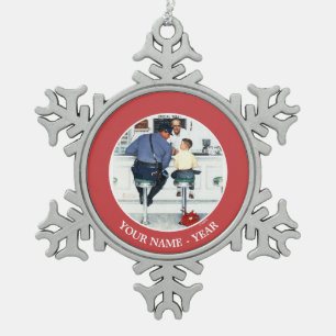 Durchgehen Schneeflocken Zinn-Ornament