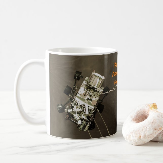 Durchhaltevermögen Ankunft in Mars Kaffeetasse (Mit Donut)
