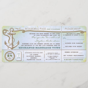 Durchlauf-Vintage Karten des Hochzeits-Boardings