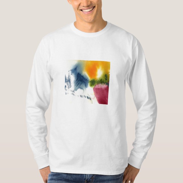 Durchschlags-Aquarell-T-Shirt T-Shirt (Vorderseite)