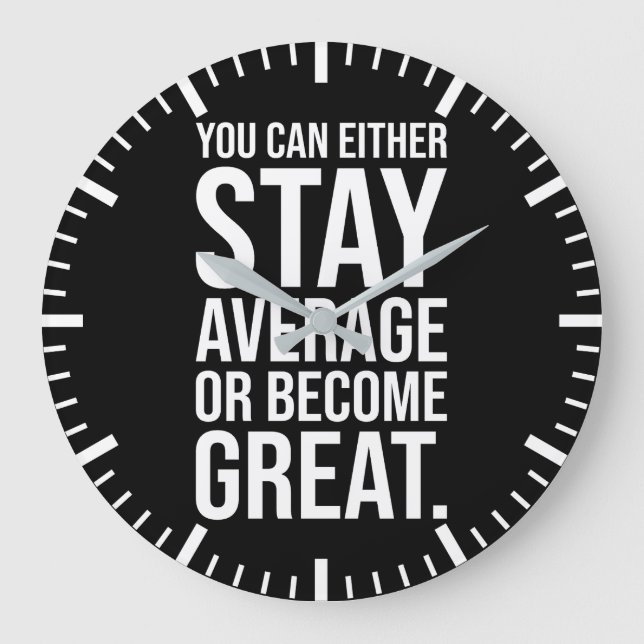 Durchschnittlich bleibe oder groß werden, Erfolg M Große Wanduhr (Vorderseite)