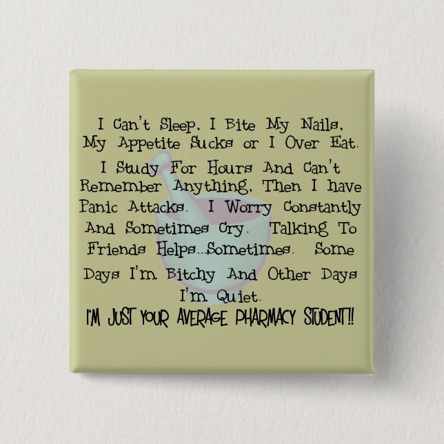 Durchschnittliche Apotheken-Studenten-Geschenke Button (Vorderseite)