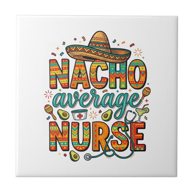Durchschnittliche Nacho-Krankenschwester-Fiesta-Ve Fliese (Vorderseite)