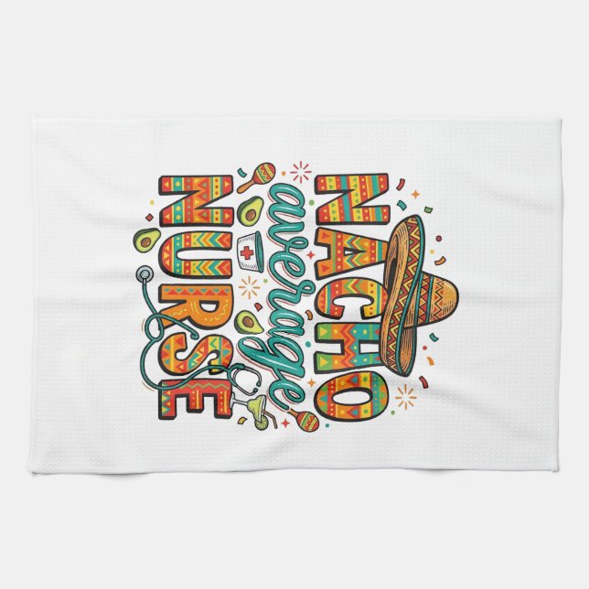 Durchschnittliche Nacho-Krankenschwester-Fiesta-Ve Geschirrtuch (Horizontal)
