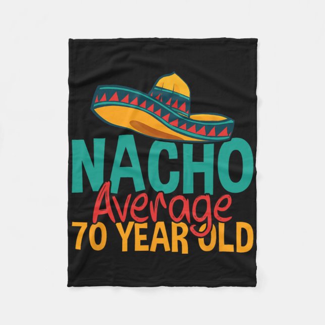Durchschnittlicher 70-jähriger Nacho Cinco De Mayo Fleecedecke (Vorderseite)