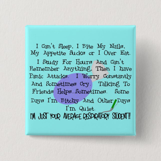 Durchschnittlicher Atmungsstudent Button (Vorderseite)