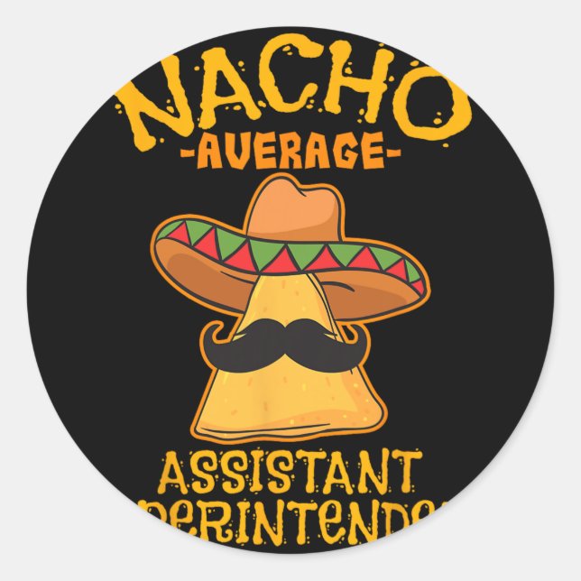 Durchschnittlicher Instant-Superintendent-Nacho Ci Runder Aufkleber (Vorderseite)