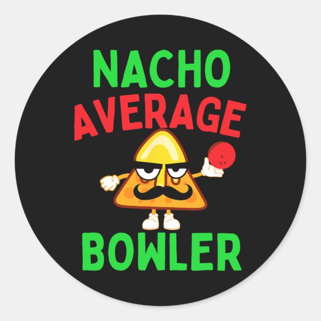 Durchschnittlicher Nacho-Bowler Cinco De Mayo Bowl Runder Aufkleber (Vorderseite)