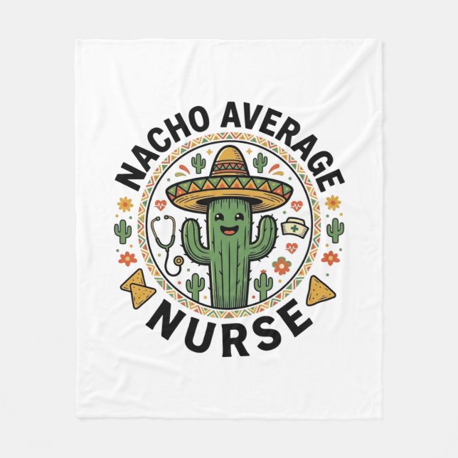 Durchschnittlicher Nacho-Krankenschwester-Kaktus-F Fleecedecke (Vorderseite)