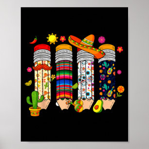 Durchschnittlicher Nacho-Lehrer Cinco De Mayo Fies Poster