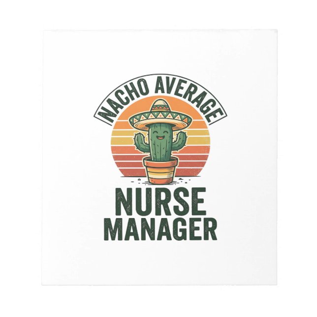 Durchschnittlicher Nacho-Nurse-Manager Lustiges Ka Notizblock (Vorderseite)