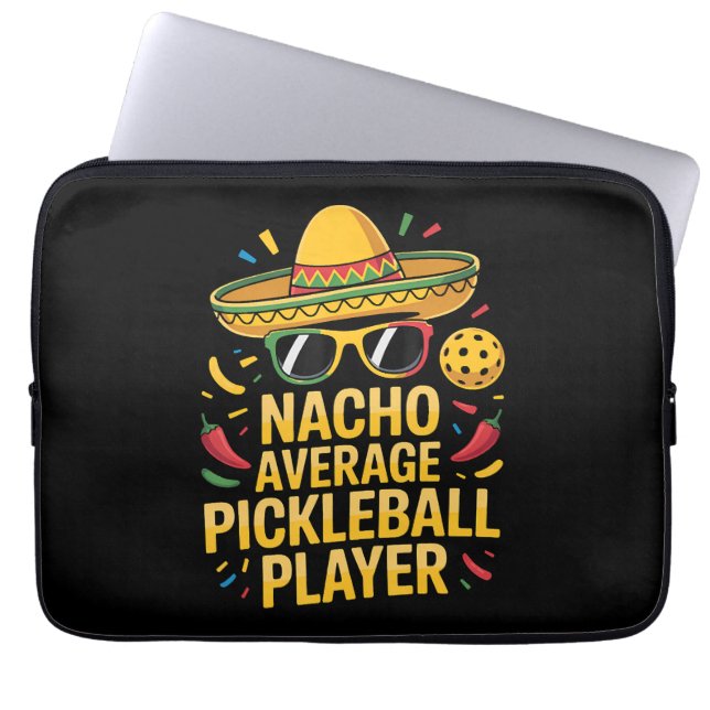 Durchschnittlicher Nacho-Pickleball-Spieler Laptopschutzhülle (Vorderseite)
