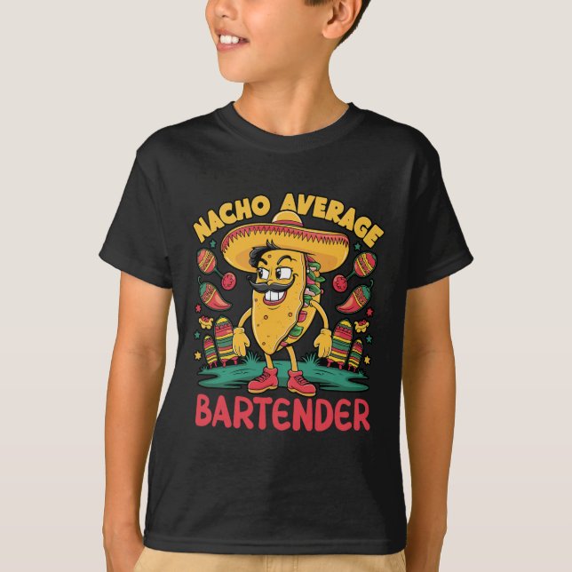 Durchschnittlicher Nacho-Rtender Cinco De Mayo Mex T-Shirt (Vorderseite)