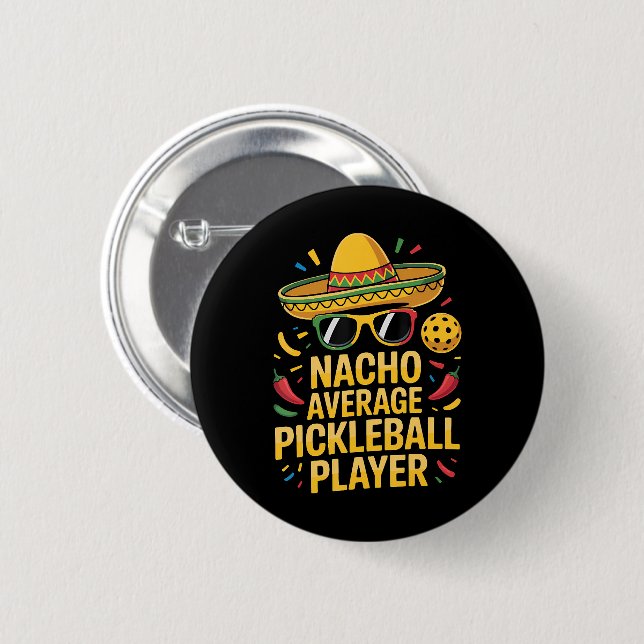 Durchschnittlicher Pickleball-Spieler Button (Vorne & Hinten)