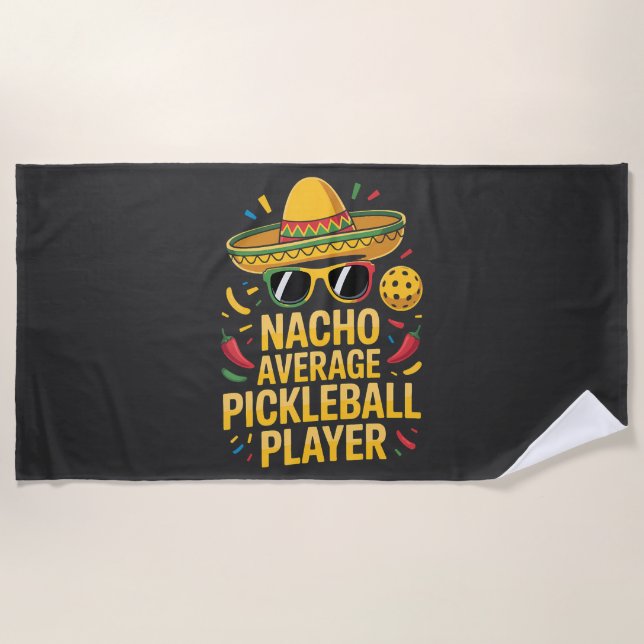 Durchschnittlicher Pickleball-Spieler Strandtuch (Vorderseite)