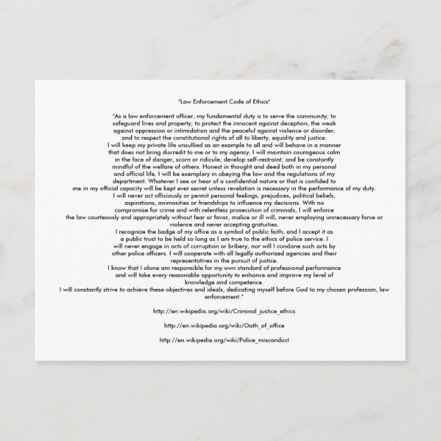 DURCHSETZUNGSCODE FÜR RECHT POSTKARTE (Vorderseite)